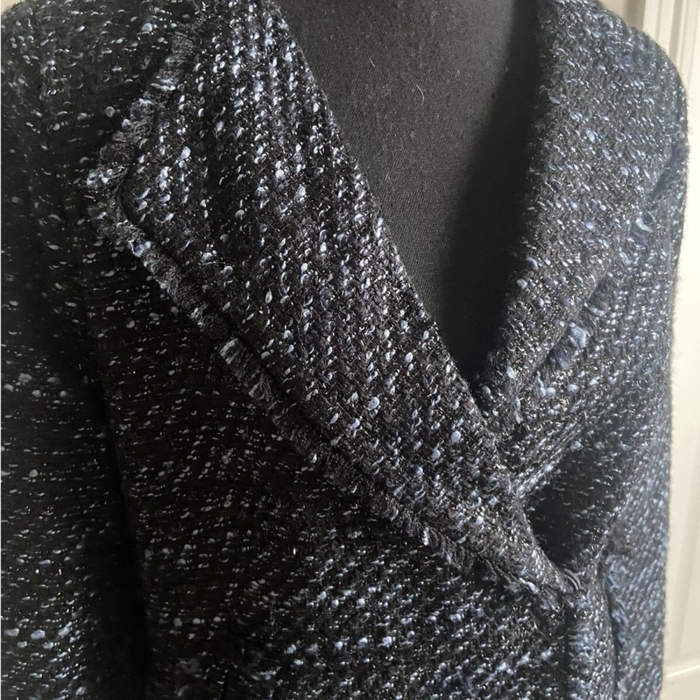 Talbots Black and Blue Chanel style   Tweed Blazer